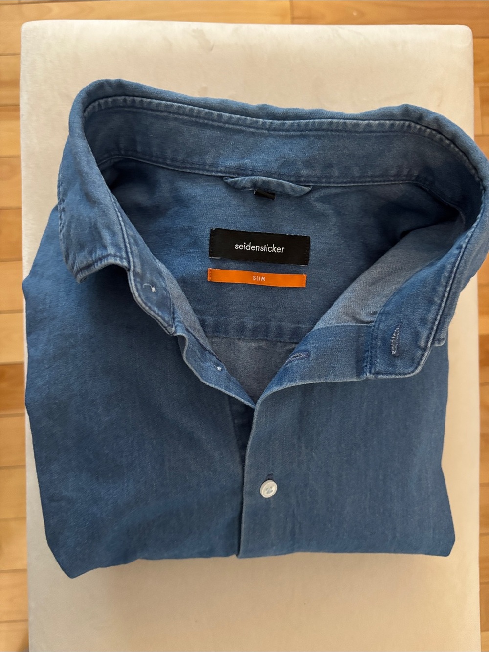 Seidensticker - Denim Blue Button-Down Cotton Shirt - Classic Women's Shirt